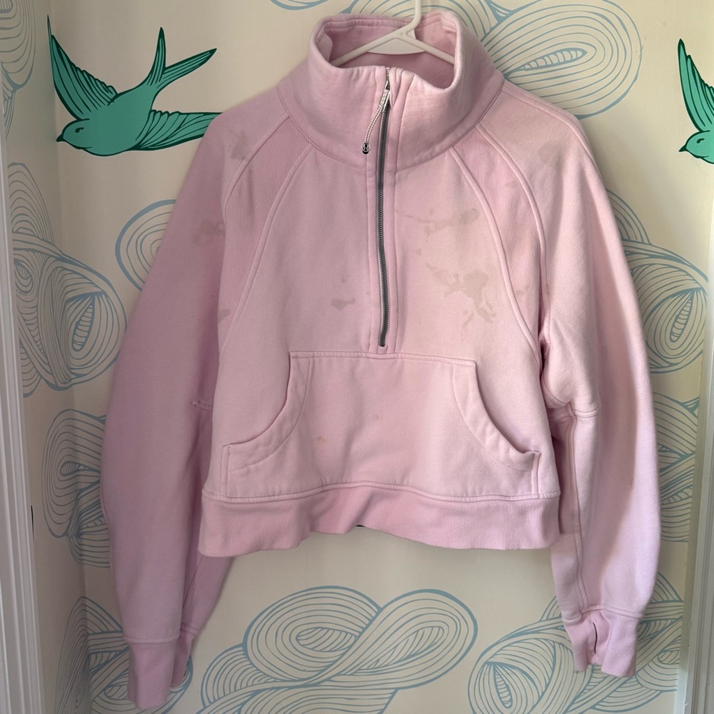 lululemon Light Pink Funnel Neck Scuba M/L